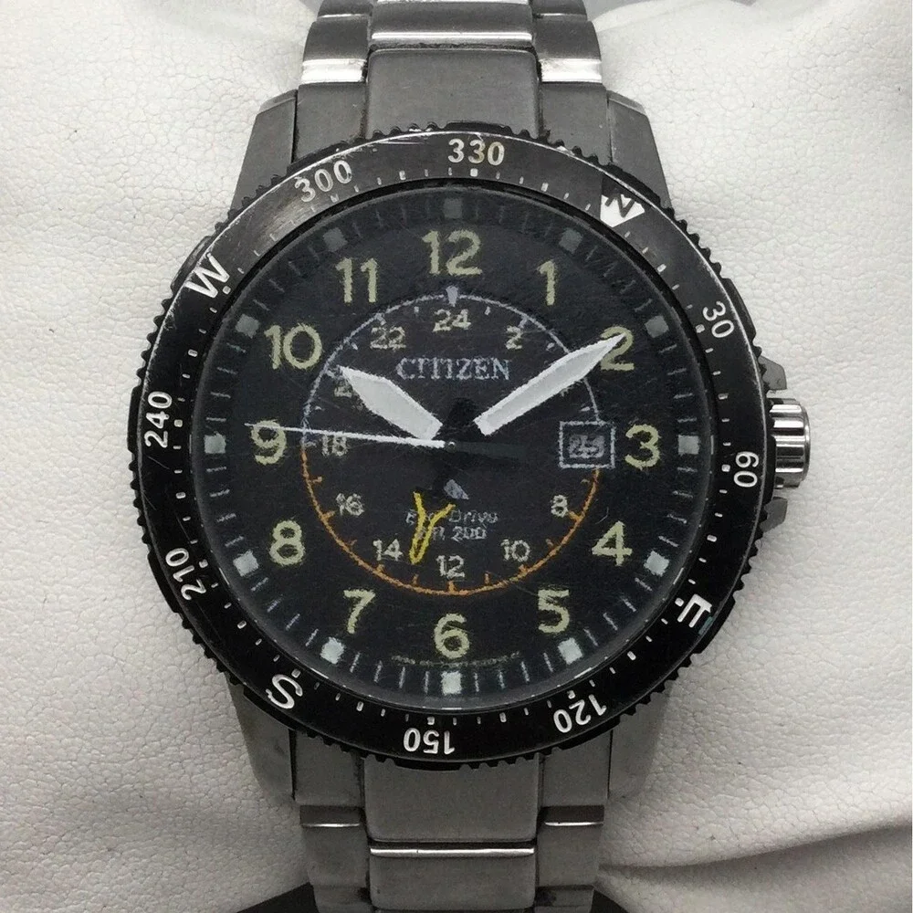 Citizen Eco-Drive Mens Watch 44mm Black Dial B877-R009257 New Battery 7.5